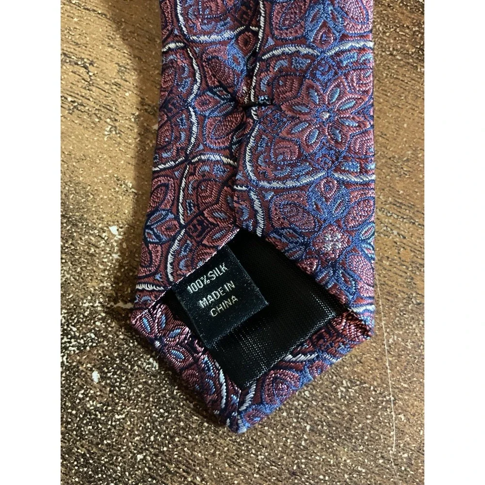 Men's Pronto Uomo Pink Floeral‎ Necktie 100% Silk